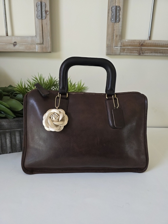 Coach Handbags - Vintage Coach Slim Satchel NYC Mahogany Glove Tanned Leather Top Handle Brief